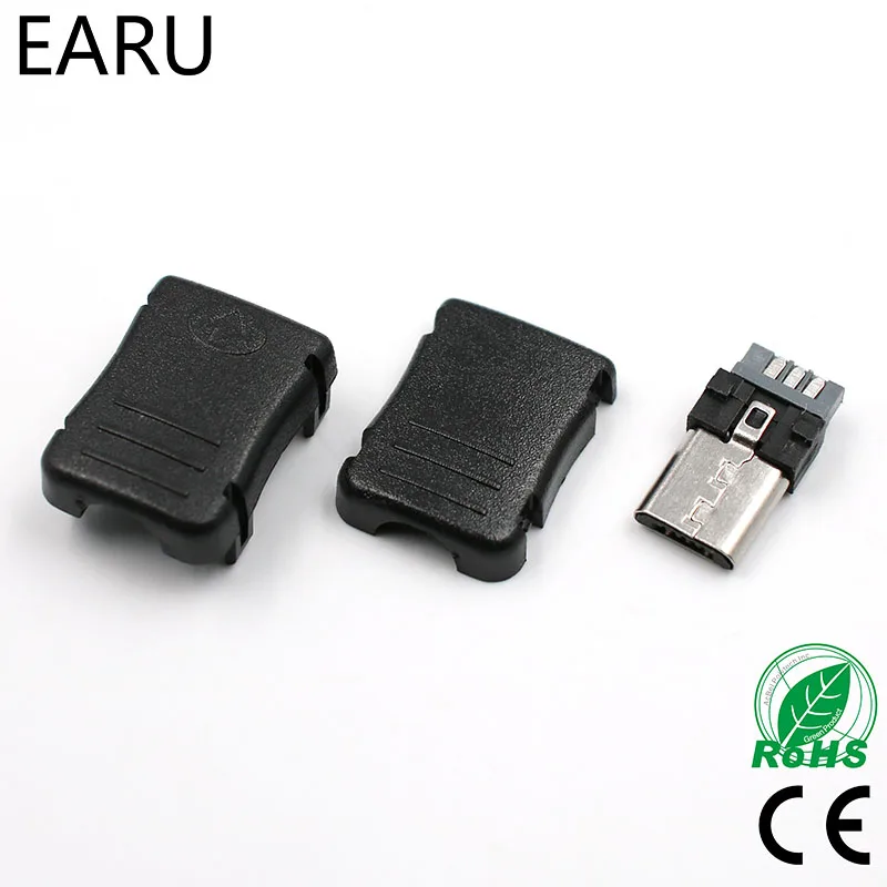 10 шт. Micro USB 5 Pin T порт штекер разъем с пластиковой крышкой для DIY дропшиппинг адаптер PCB SDA кабель для передачи данных линия