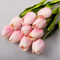 10 pcs beauty real touch flowers latex tulips flower artificial bouquet fake flower bridal bouquet decorate flowers for wedding
