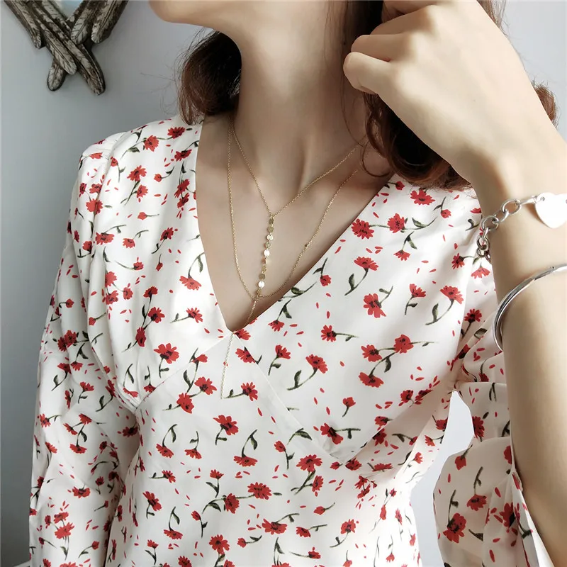 Цепочка INZATT в стиле бохо женская из серебра 925 пробы многослойная круглая