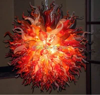 large flower red ball glass lamp led handmade blown glass chandelier lighting