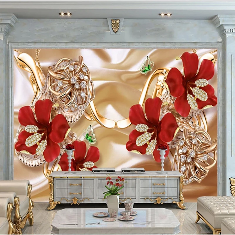 Фотообои на заказ 3D обои украшения цветы гостиная диван ТВ фон настенная бумага