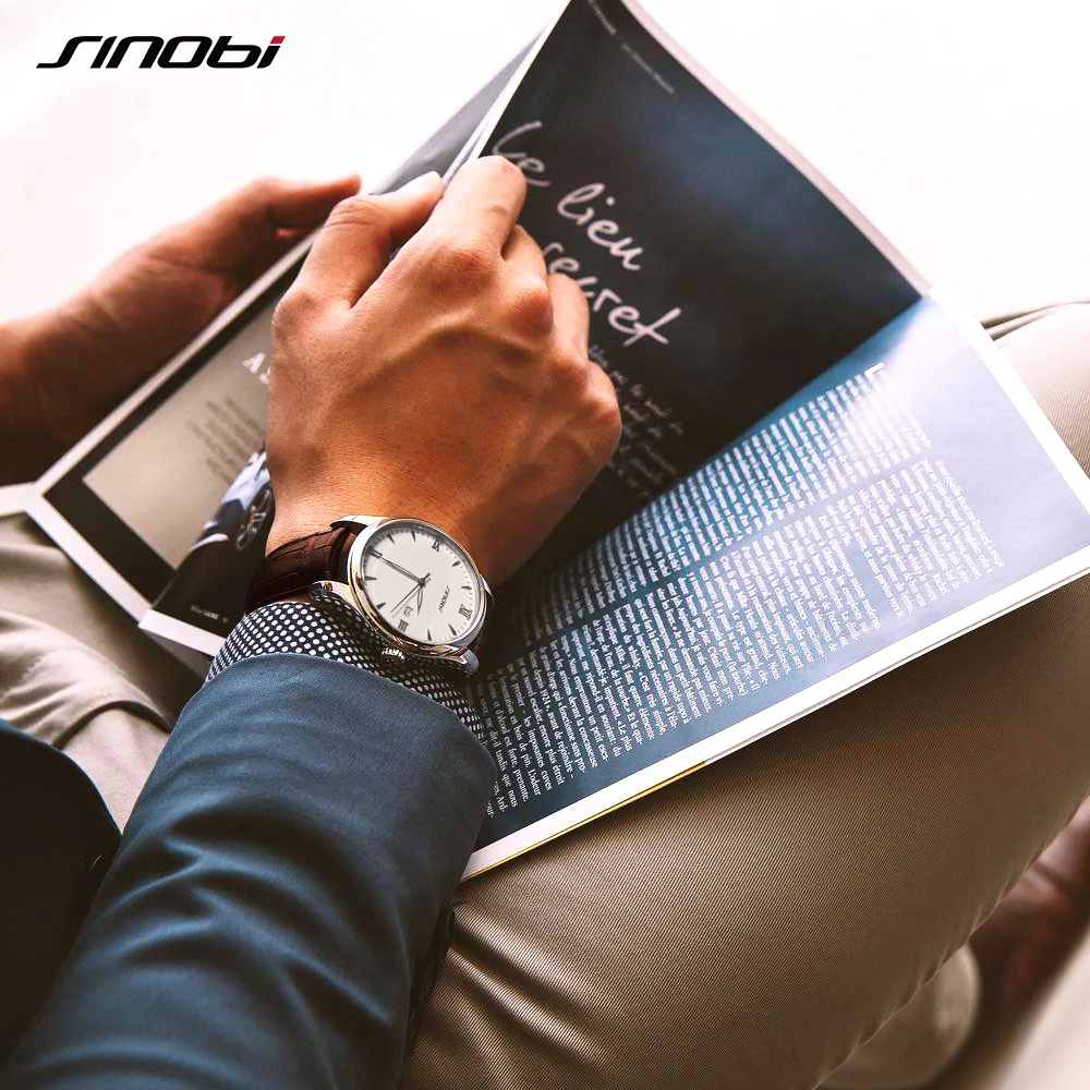 Часы Sinobi Мужские/Женские деловые светящиеся водонепроницаемые повседневные с