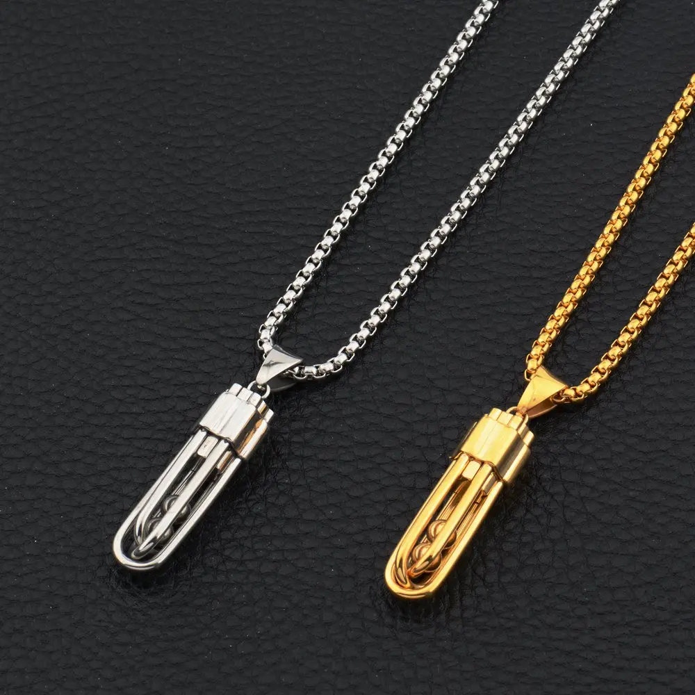 2017 Новый хип-хоп ГУФАН стальной шар подвеска цилиндрической формы ожерелье из