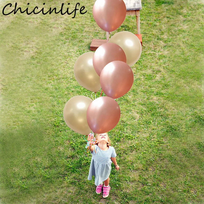 Chicinlife 10 шт 12 дюймов цвета шампанского/розового золота латексные воздушные шары