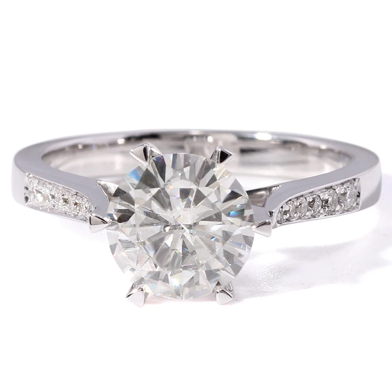 Пользовательские Ювелирные Изделия 2 Карат GH Цвета Круглой огранки Муассанит