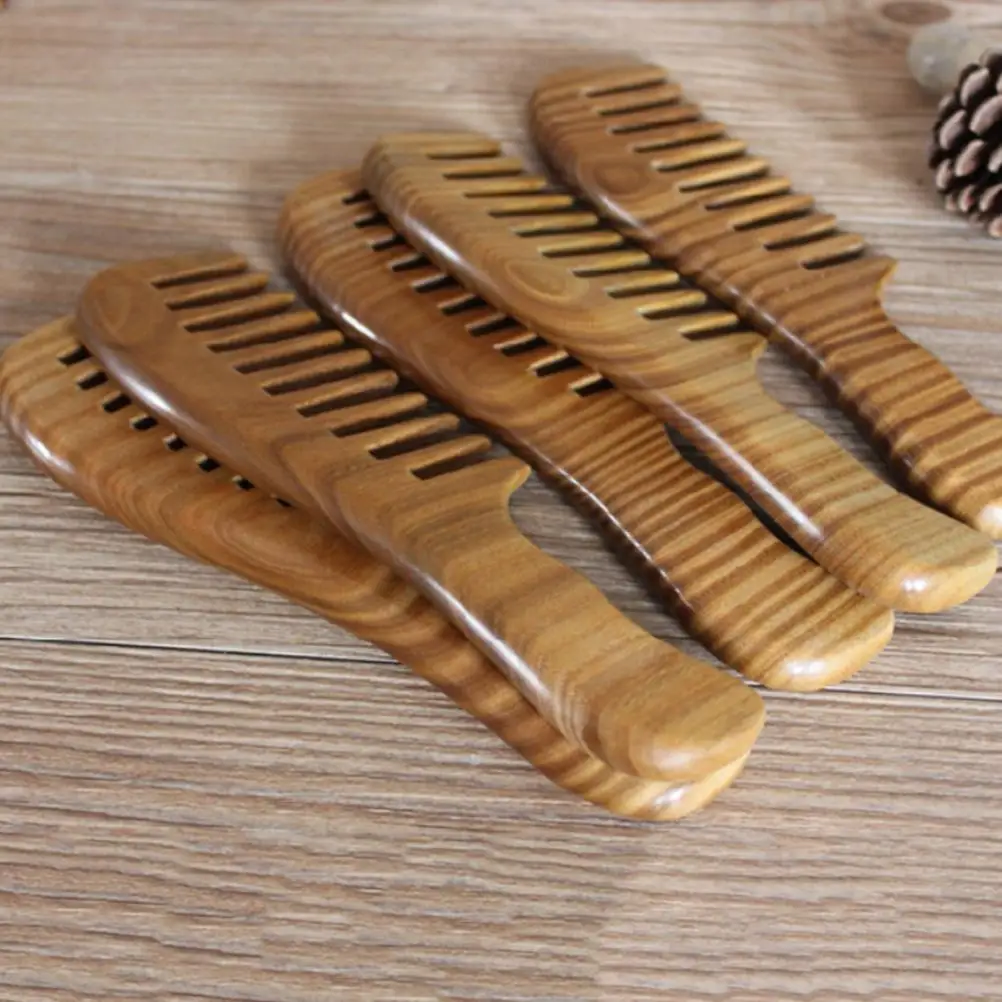 

Antistatic Wooden brush Styling Tools Thickening Green Wood Hair Combs makeup Head Massager 2018 Health Care gift