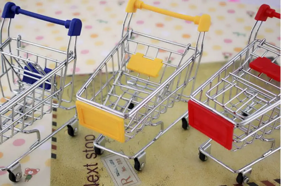 

Cute MINI Dollhouse Miniature Supermarket Shopping Cart