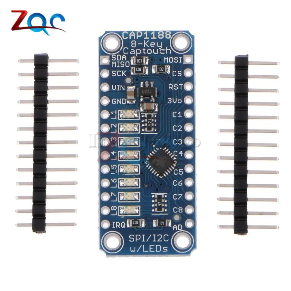Модуль датчика CAP1188 8 для Arduino светодиодный сенсорный модуль SPI I2C Captouch с