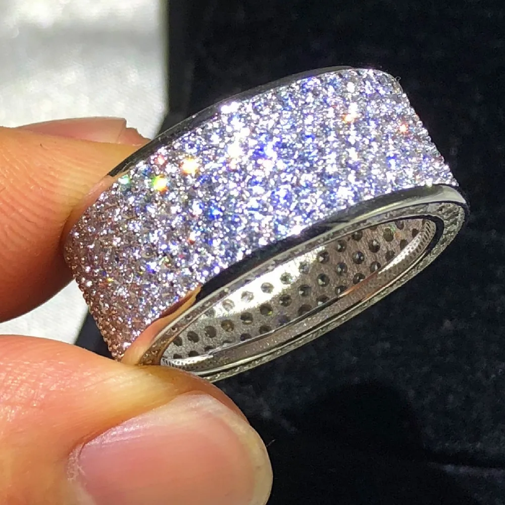 Роскошное ювелирное изделие модель S925 и 320 блестящее кольцо на палец шесть рядов