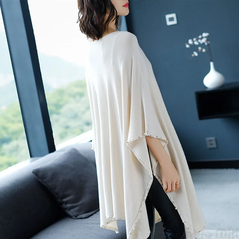 Высококачественная осенняя и зимняя шаль плащ для женщин синий/черный