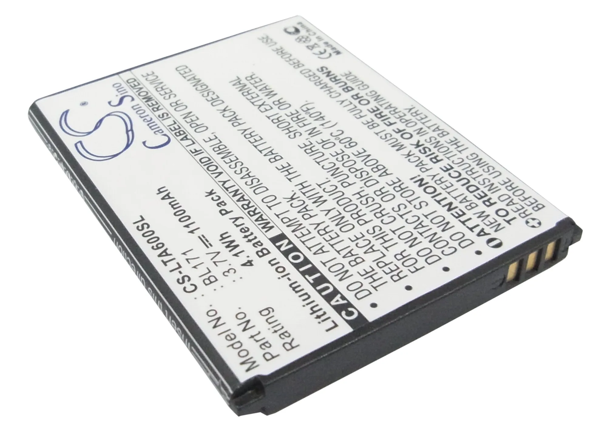Аккумулятор Cameron Sino 1100mAh BL171 Для Lenovo A356 A368 A376 A390 A390T A50 A500 A60 A65|battery bl171|cameron sinobl171 battery |