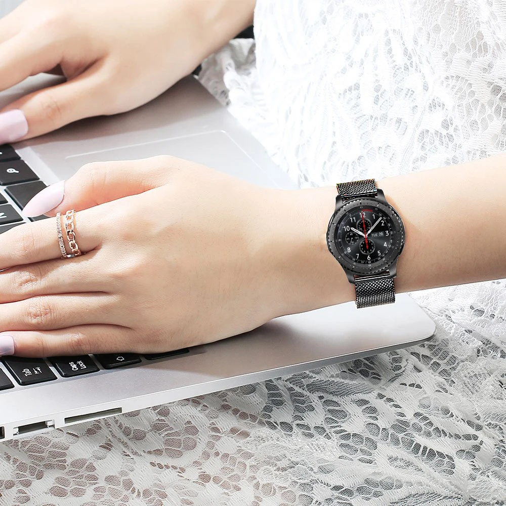 20 мм 22 Миланский ремешок для Samsung Galaxy Watch Active 2 3 Gear S2 часов S3 42 46 мм|Ремешки часов| |