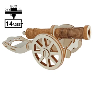 Лазерная резка, 3D Деревянный пазл, военная пушка, набор для сборки, детские развивающие деревянные игрушки для мальчиков