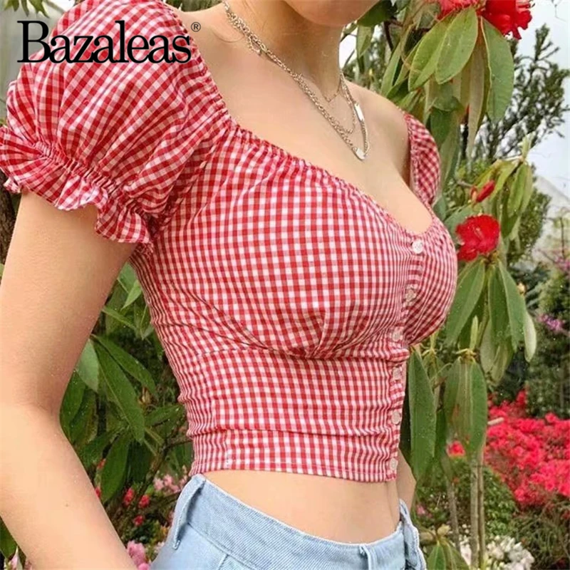 Шикарная женская футболка Bazaleas с центральными пуговицами уличная одежда таттан