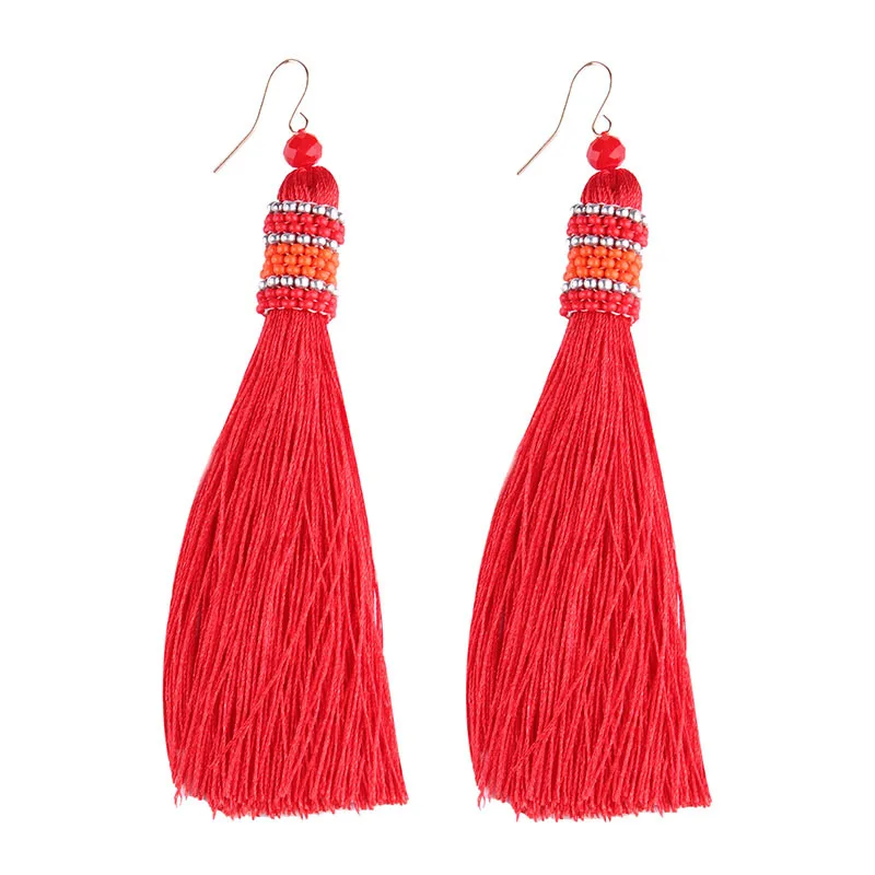 12 цветов серьги с кисточками для женщин 2017 хорошие высокого качества большие
