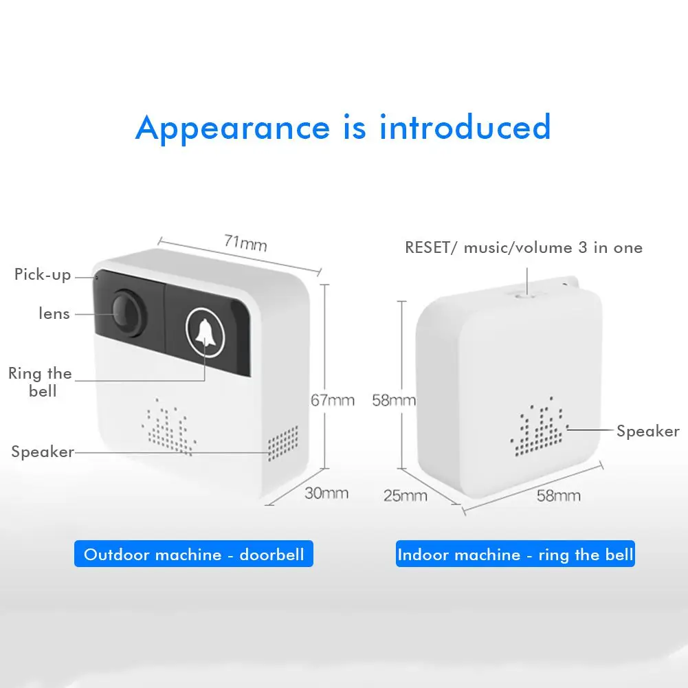 IP Video Intercom WI-FI Door Phone Bell WIFI Doorbell Camera For Apartments Alarm Wireless Security Camera(white) | Обустройство дома
