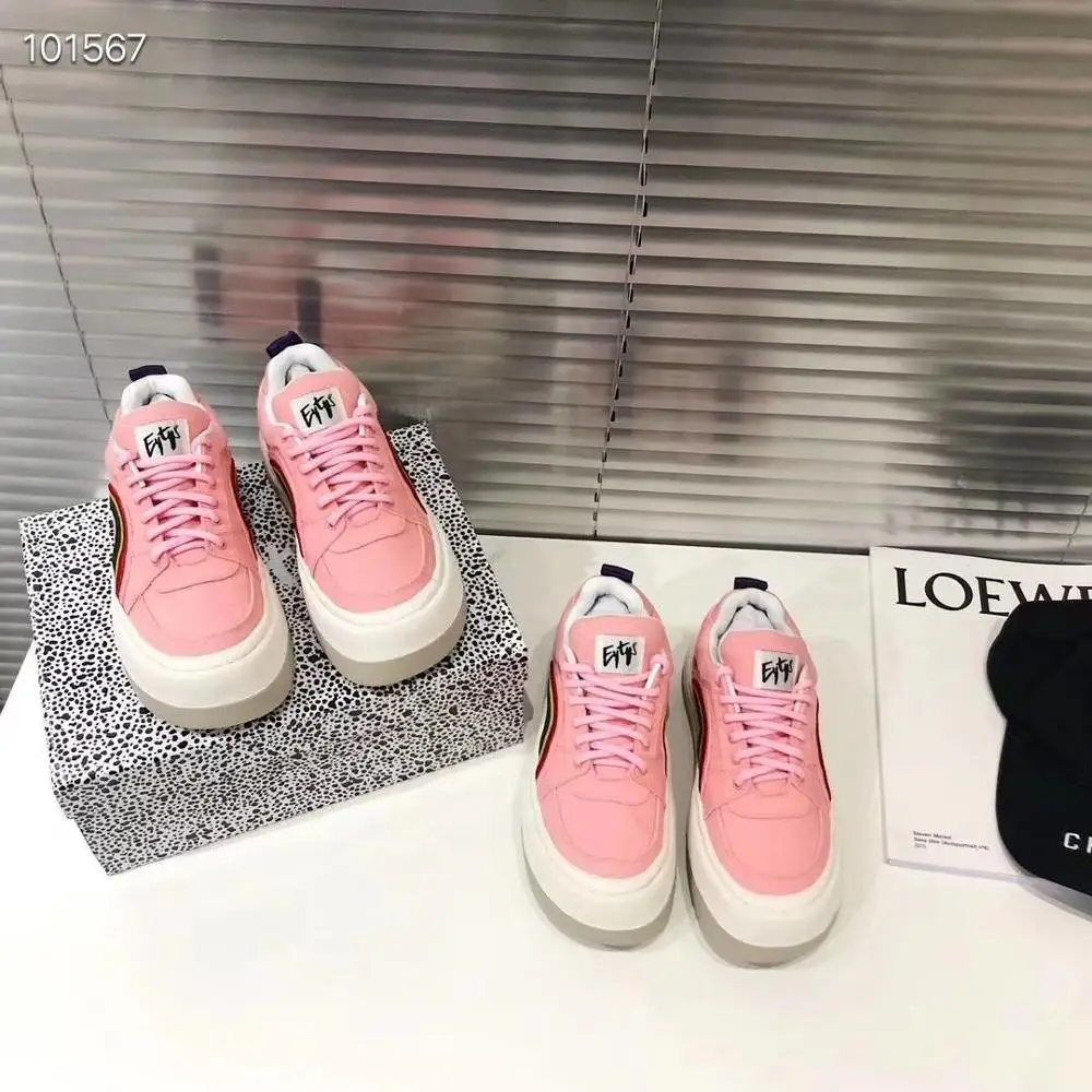 Повседневная парусиновая обувь Женские кроссовки на платформе Радужная zapatos de