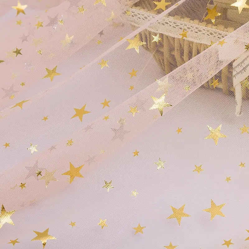 Ткань звезда тюль для платья сетка кружево тканевый фон фото ткань 25X150cm