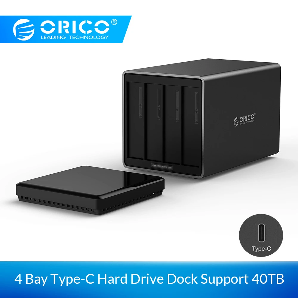 ORICO 4 Bay 3 5 Type c Алюминиевый жесткий диск Внешний корпус USB3.1 для SATA3.0 HDD Поддержка