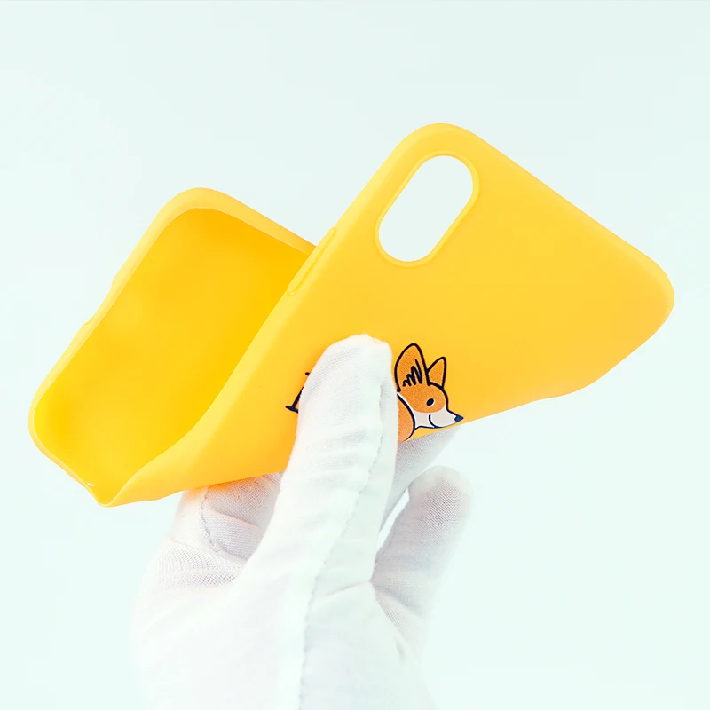 Модные телефонные Шкафы для IPhone X XS MAX XR 8 7 6 S Plus плотный Чехол I Love Corgi Мягкие