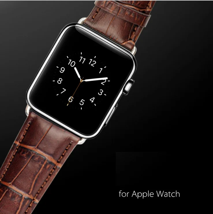 GOOSUU Genuine Leather Buckle Wrist Strap Band Belt for iWatch Apple Watch 38mm 42mm Watchband For iwatch with Connector | Наручные часы