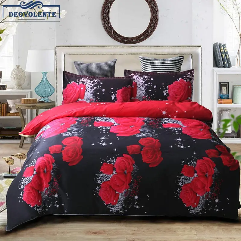 

2/3/4Pcs Bedding Sets 3D Flowers Printed Polyester 160x210CM/ 200x230CM/260x230CM Duvet Cover Pillowcase Comforter Bedding Sets