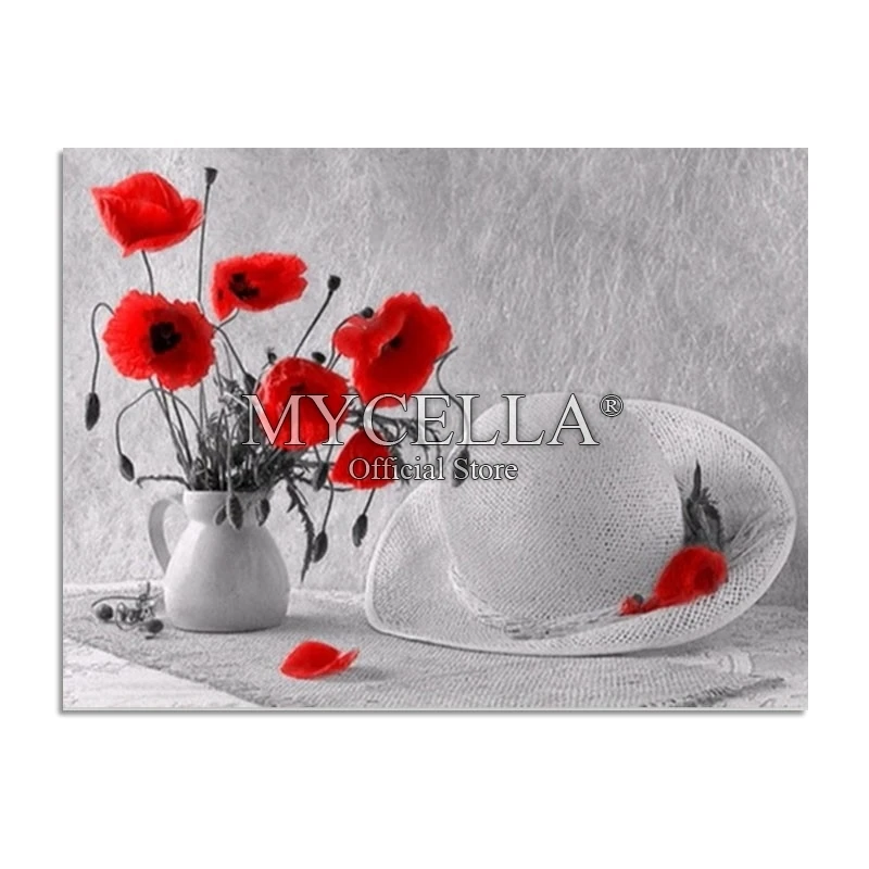 5D Diy алмазная живопись Набор для вышивания крестиком Алмазная вышивка мака цветы