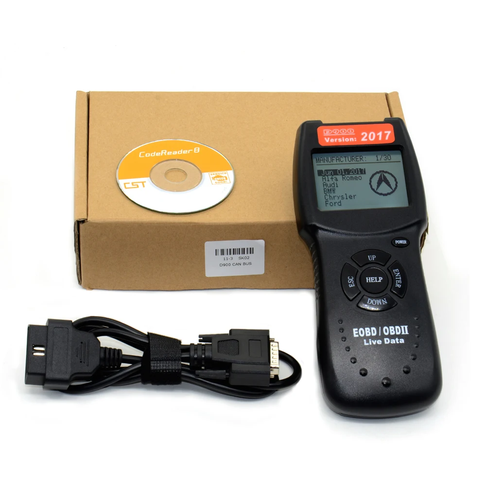 Считыватель кодов OBDII EOBD D900 сканер OBD2 версии 2017 CAN-BUS данные в реальном времени |