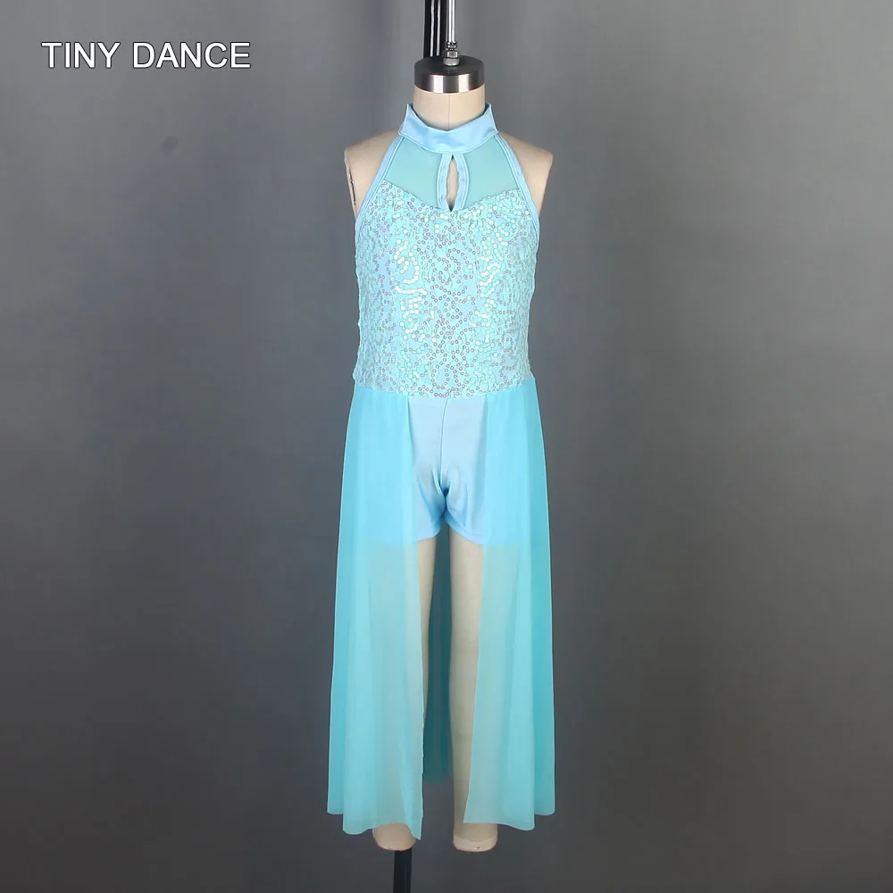 Балетка с лямкой на шее костюм для лириала и современного танца лиф блестками