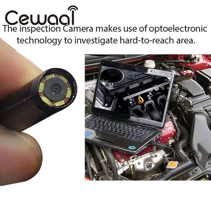 Кабель Cewaal 2/5/10 м объектив 5 мм 6 светодиодный usb эндоскоп трубка для осмотра со