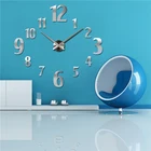 Новинка 2019 настенные часы кварцевые часы для гостиной diy часы современный дизайн часы horloge murale акриловые зеркальные 3d наклейки Бесплатная доставка