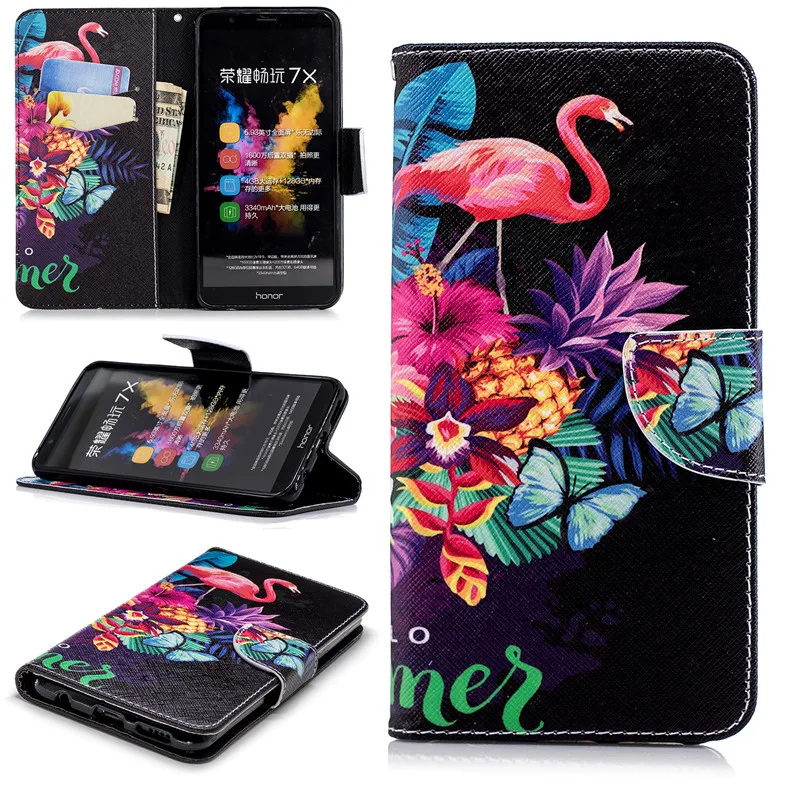 

Wekays Cover For Huawei Honor 7X 7 X Cute Cartoon Unicorn Leather Fundas Case sFor Huawei Y5 2017 Cover Cases For Huawei Y6 2017