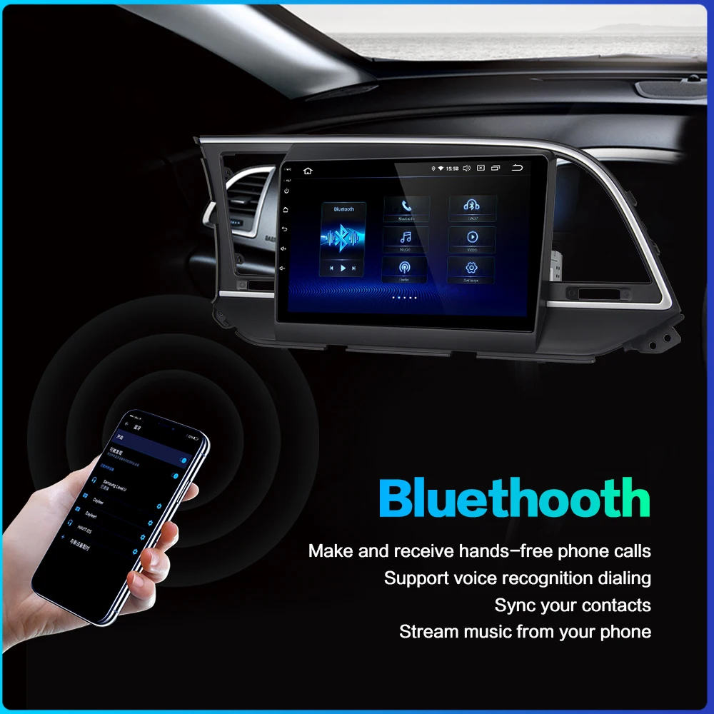 Dasaita 1 Din автомобильный радиоприемник Android 9 0 для hyundai Elantra 2016 навигация gps &quotips
