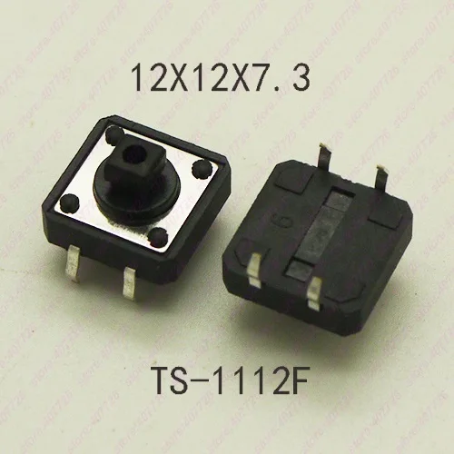 Only Switch DIP 10 шт. 12X12 мм H = 12,3 мм с пластиковой круглой крышкой мгновенные тактильные 4PIN SMT/DIP тактовый переключатель кнопочный переключатель микроклавишная кнопка - Цвет: Only Switch DIP