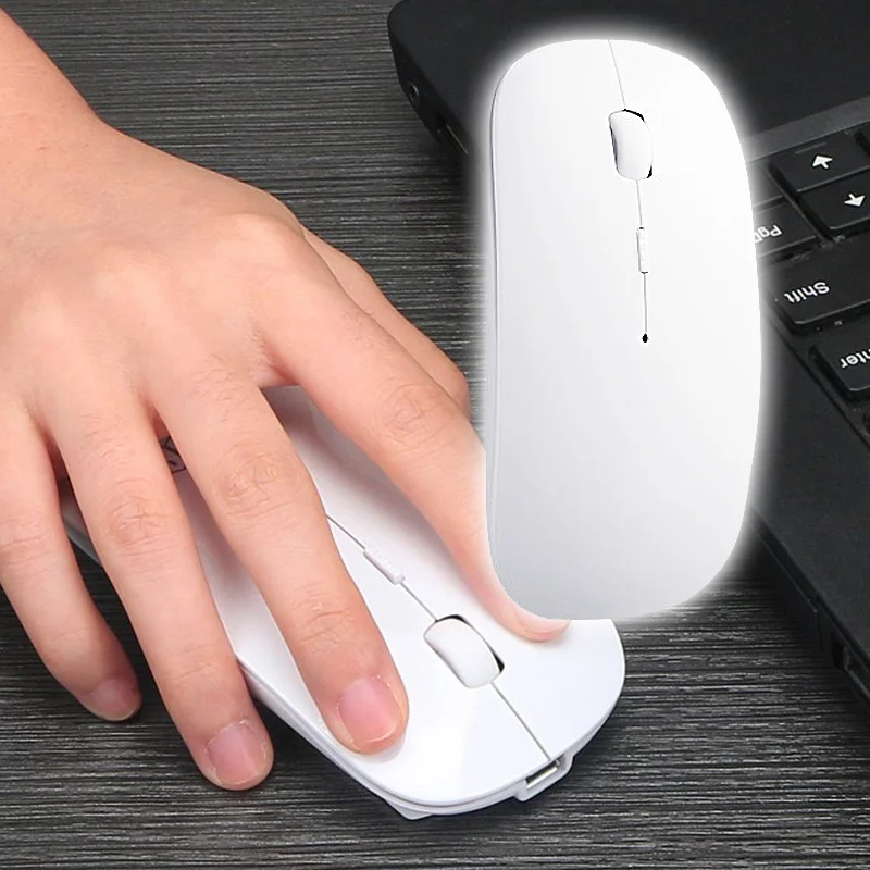 Перезаряжаемая Bluetooth мышь Ультра тонкая беспроводная белая-новейшая версия Vesion