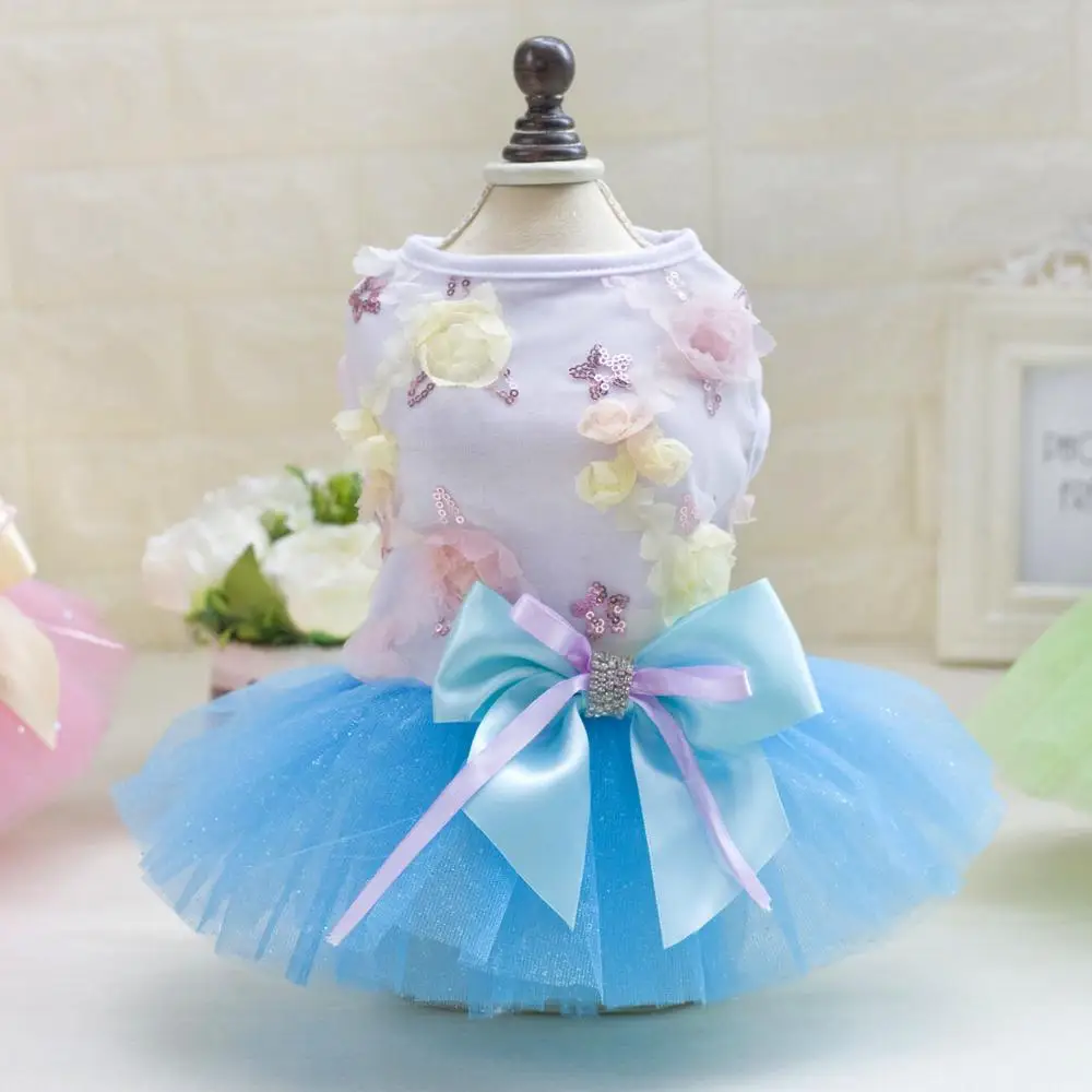 

Pet Clothes Cotton Dog Summer Wedding Dresses Princess For Small Dogs