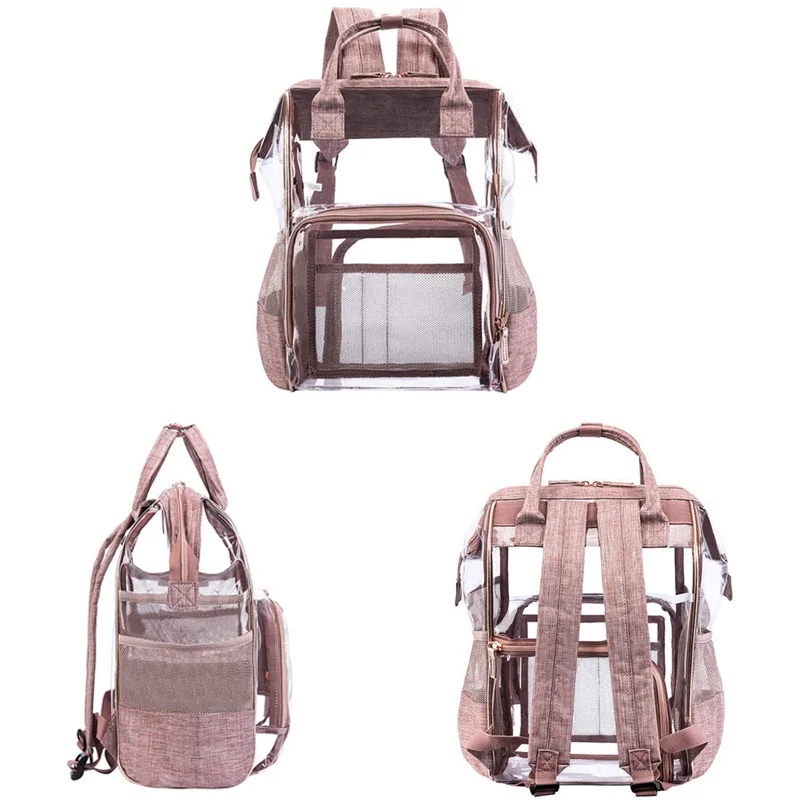 New Fashion Women's Backpack PVC Plastic See Through Security Transparent Japan Ring Bag Travel Rucksack Mochila Large | Багаж и сумки