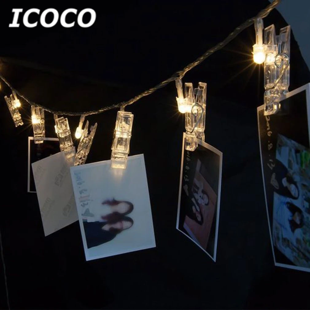 ICOCO 1 5 м 3 светодиодный гирлянда карта фото фонарики для нового года