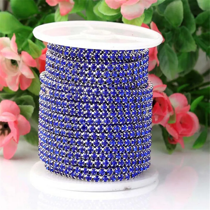 SS6 SS8 SS10 SS12 стразы серебряная цепочка в форме чашки плотные кристаллы s медная