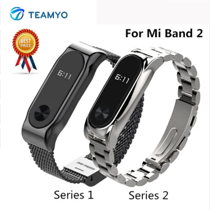 Металлический сменный ремешок Teamyo для Xiaomi Mi Band 2 аксессуары браслет из