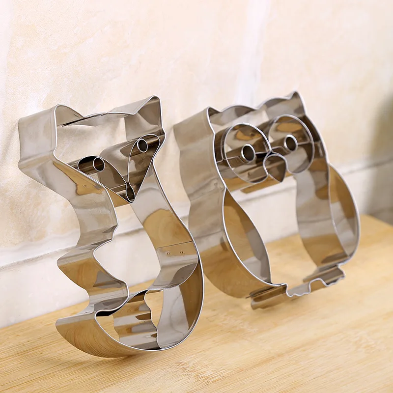 Новые Нержавеющая сталь торта DIY печенье печенья мультфильм сова лиса Форма