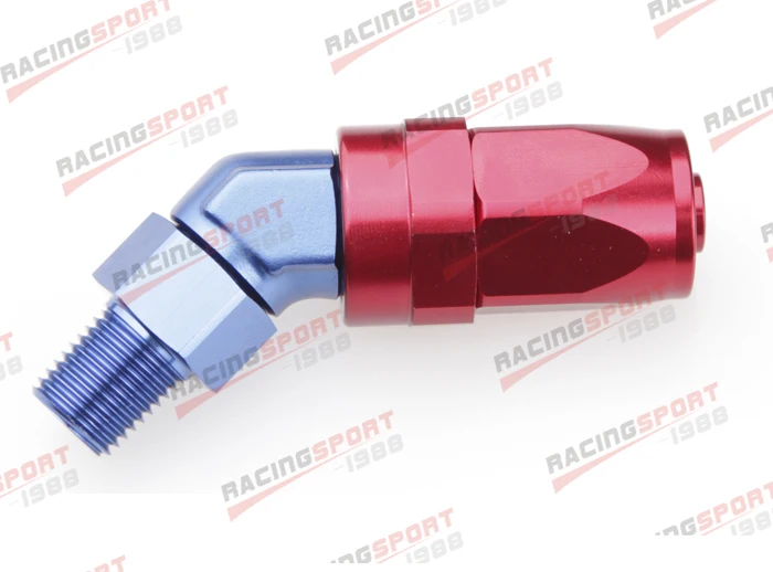 -6 AN 6AN до 3/8 &quotNPT 45 градусов Поворотный концевой фитинг шланга адаптер SHD-45D6-3/8 |