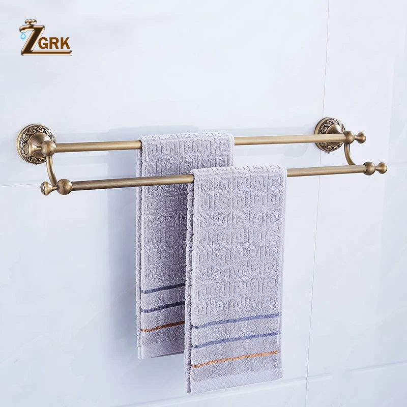 zgrk all copper brushed bathroom series european modern towel ring toilet paper holder cup holder robe hook bathroom hardware free global shipping