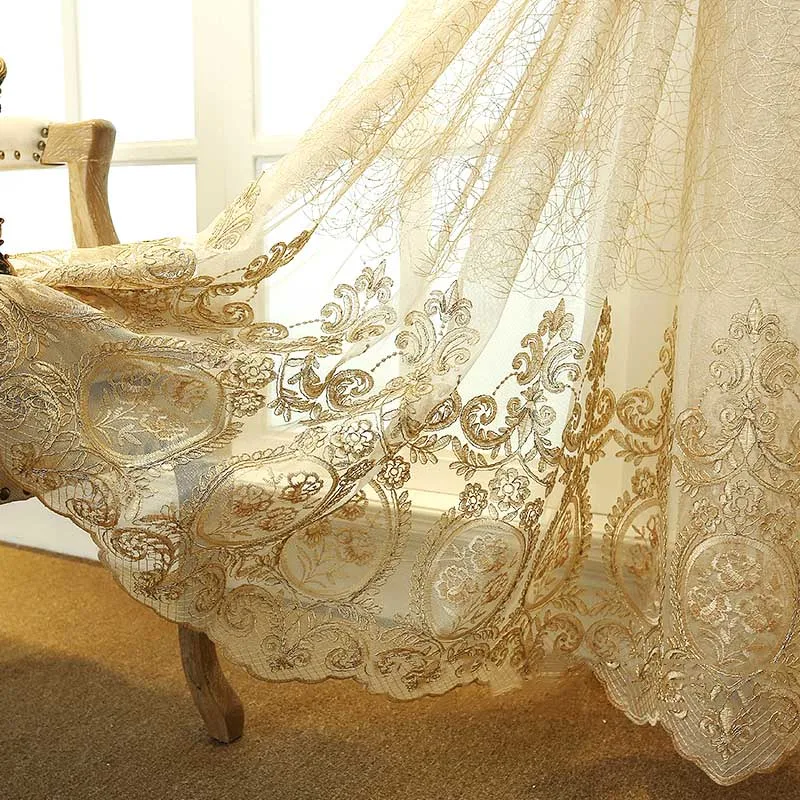 color 1 tulle Tiyana пользовательские Европейский роскошный домашний Декор Желтый Тюль занавеска для гостиной окна Прозрачная панель для спальни синяя вуаль M086#4 - Цвет: color 1 tulle