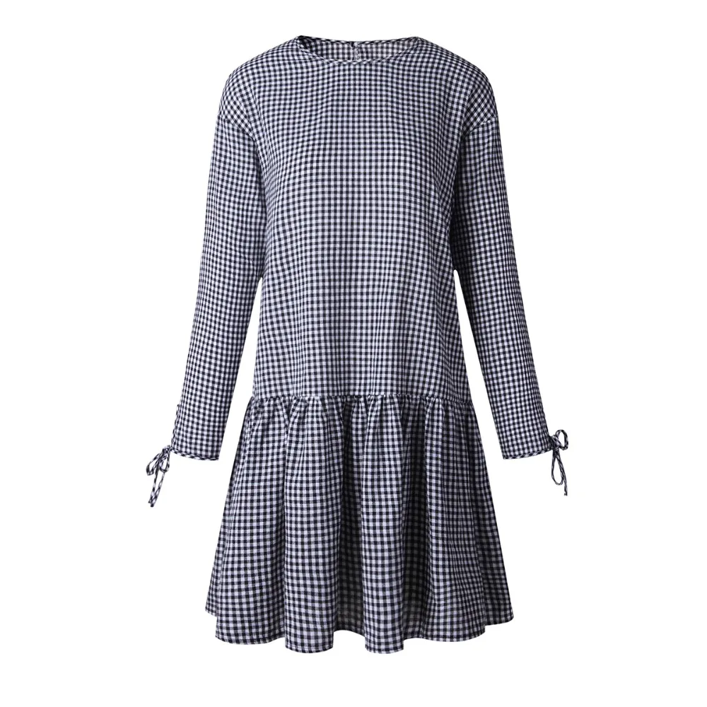 2017 осеннее женское свободное кружевное платье с длинным рукавом Модное Новое