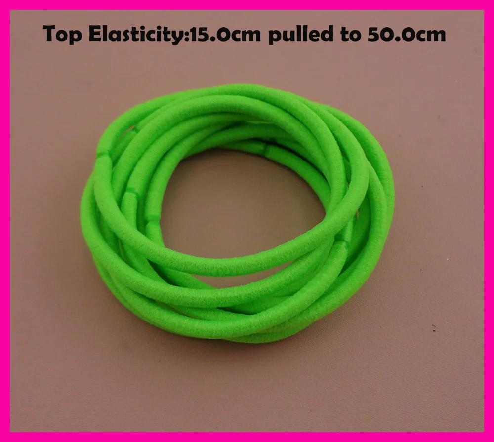 50 шт. 3 мм верхние эластичные неоново зеленые держатели для хвостика веревка с