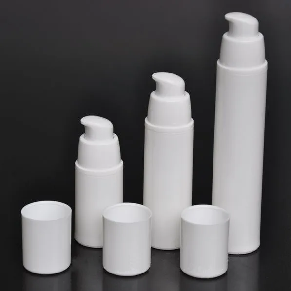 100pcs / lot PP15ml airless bottle white color airless pump for lotion , BB cream vacuum bottle 15ml White cosmetic packaging