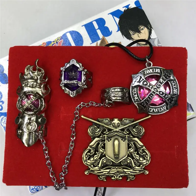 Модное кольцо Katekyo Hitman Reborn Sawada Tsunayoshi Аниме Косплей кольца ожерелье брошь набор