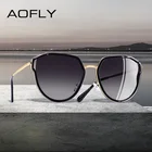 AOFLY, фирменный дизайн, 2020, кошачий глаз, солнцезащитные очки с полой оправой, поляризационные, солнцезащитные очки для женщин, UV400, градиентные очки, очки, A124