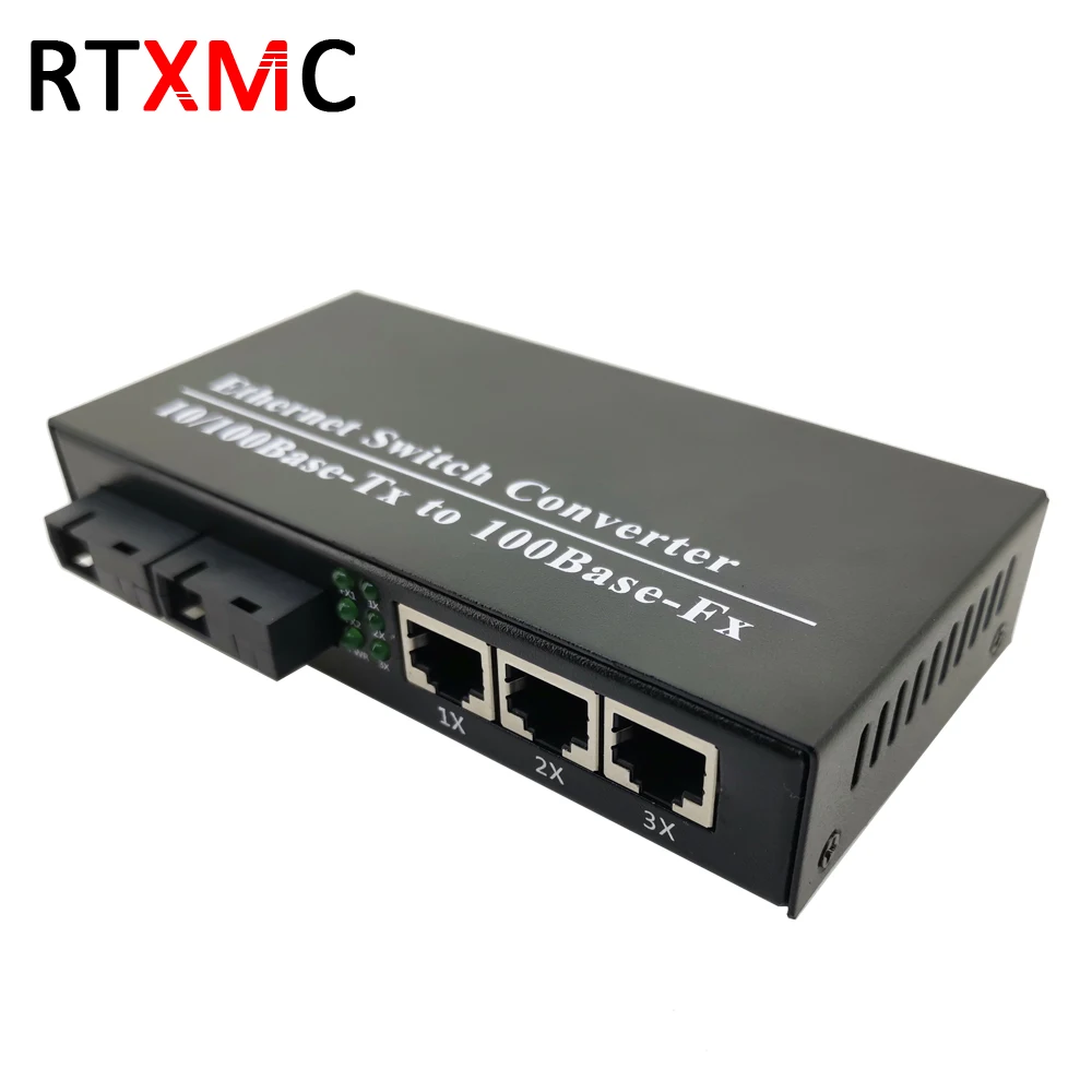 Ethernet коммутатор 2F3E 10/100M с 2 волоконными портами SC 25KM UTP RJ45|Оптоволоконное